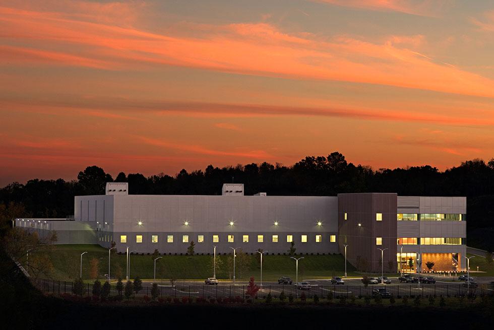 Three story structure houses the data center, support, office, and redundant services as well as space allocated for accommodation of DR teams, if needed